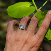 5 Labradorite Sterling Silver Stacker Ring (Size 5)