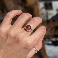 6.75 Strawberry Quartz Sterling Silver Ring (Size 6.75)