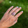 9.25 Rhodonite Sterling Silver Circle Ring (Size 9.25)