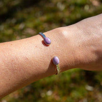 Phosphosiderite Double Stone Sterling Silver Open Cuff