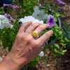 9.5 Bumblebee Jasper Sterling Silver Circle Ring (Size 9.5)