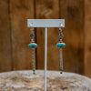 Campitos Turquoise Flower Sterling Silver Mini-Hoop Earrings