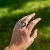 8.5 Bumblebee Jasper Sterling Silver Statement Ring (Size 8.5)