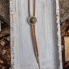 42" Hubei Turquoise Sterling Silver Shadowbox Circle Bolo