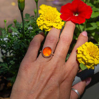 6.5 Carnelian Sterling Silver Stacker Ring (Size 6.5)