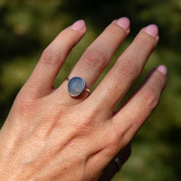 5 Chalcedony Sterling Silver Stacker Ring (Size 5)