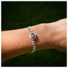 Southwest Mob Wife Chunky Mini Sterling Silver Bracelet with Fire Opal