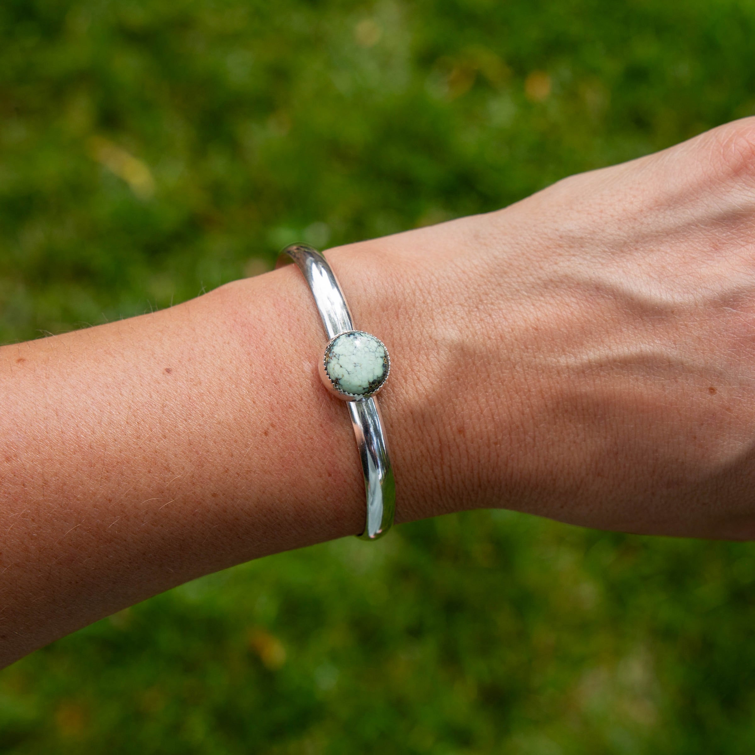 Poseidon Variscite Sterling Silver Cuff