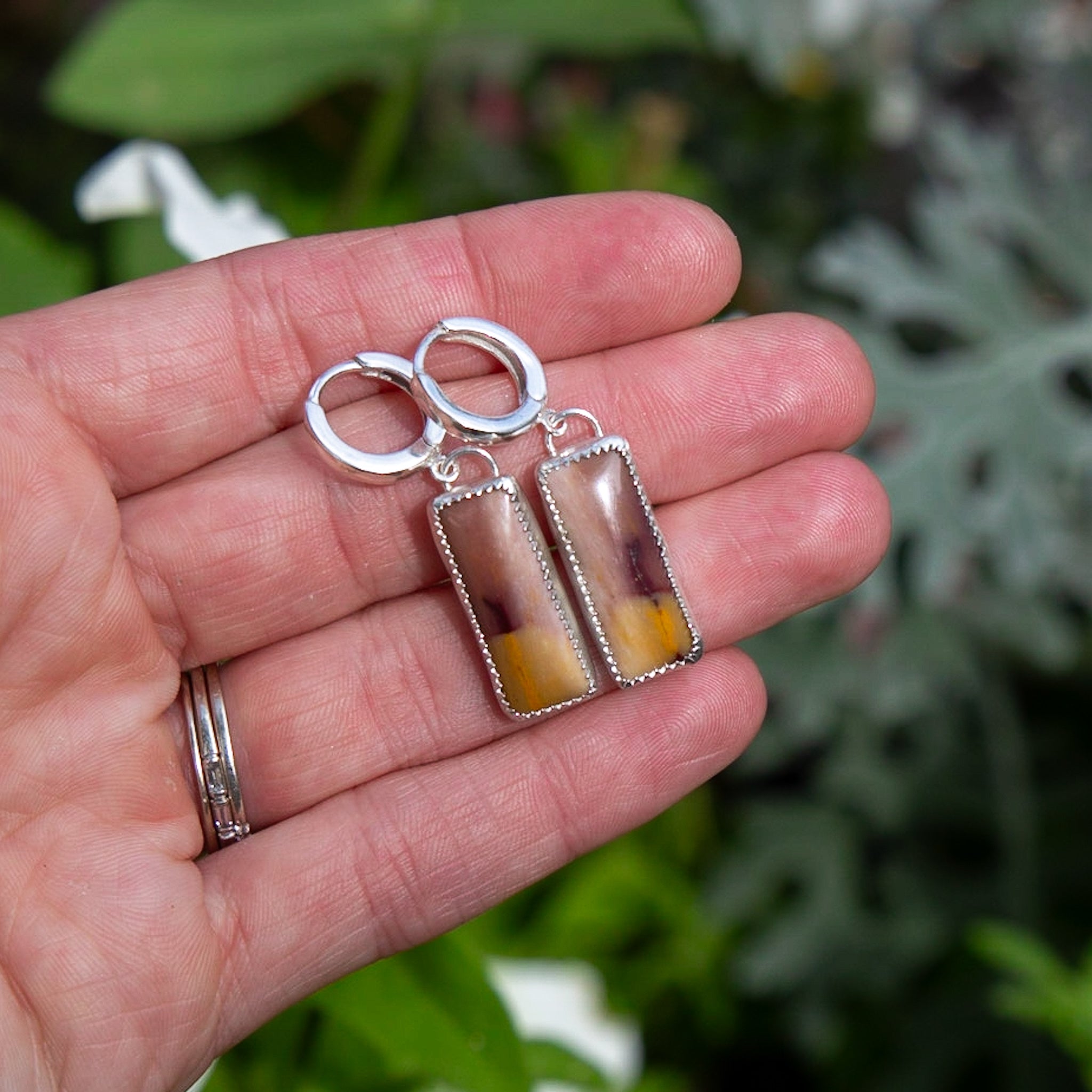 Spiny Oyster Sterling Silver Hoop Earrings