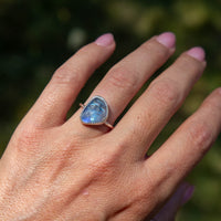 8 Moonstone Sterling Silver Stacker Ring (Size 8)