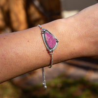 Cobalto Calcite Sterling Silver Slider Adjustable Bracelet - 8.5"