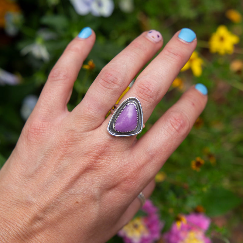 7.25 Phosphosiderite Sterling Silver Statement Ring (Size 7.25)