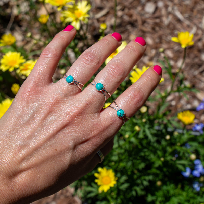 6.5 Chinese Turquoise Sterling Silver Ring (Size 6.5)