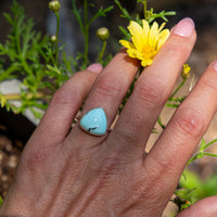 7 Golden Hills Turquoise Sterling Silver Stacker Ring (Size 7)