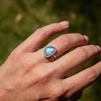 5 Moonstone Sterling Silver Stacker Ring (Size 5)