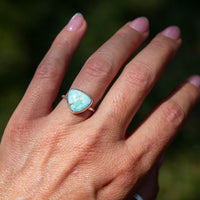 7.25 Golden Hills Turquoise Sterling Silver Stacker Ring (Size 7.25)