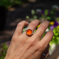 6.5 Carnelian Sterling Silver Stacker Ring (Size 6.5)