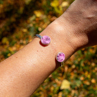 Pink Cobalto Calcite Sterling Silver Open Cuff