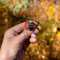 9.75 Carnelian Sterling Silver Statement Ring (Size 9.75)