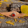 7 Carnelian Circle Art Deco Sterling Silver Ring (Size 7)