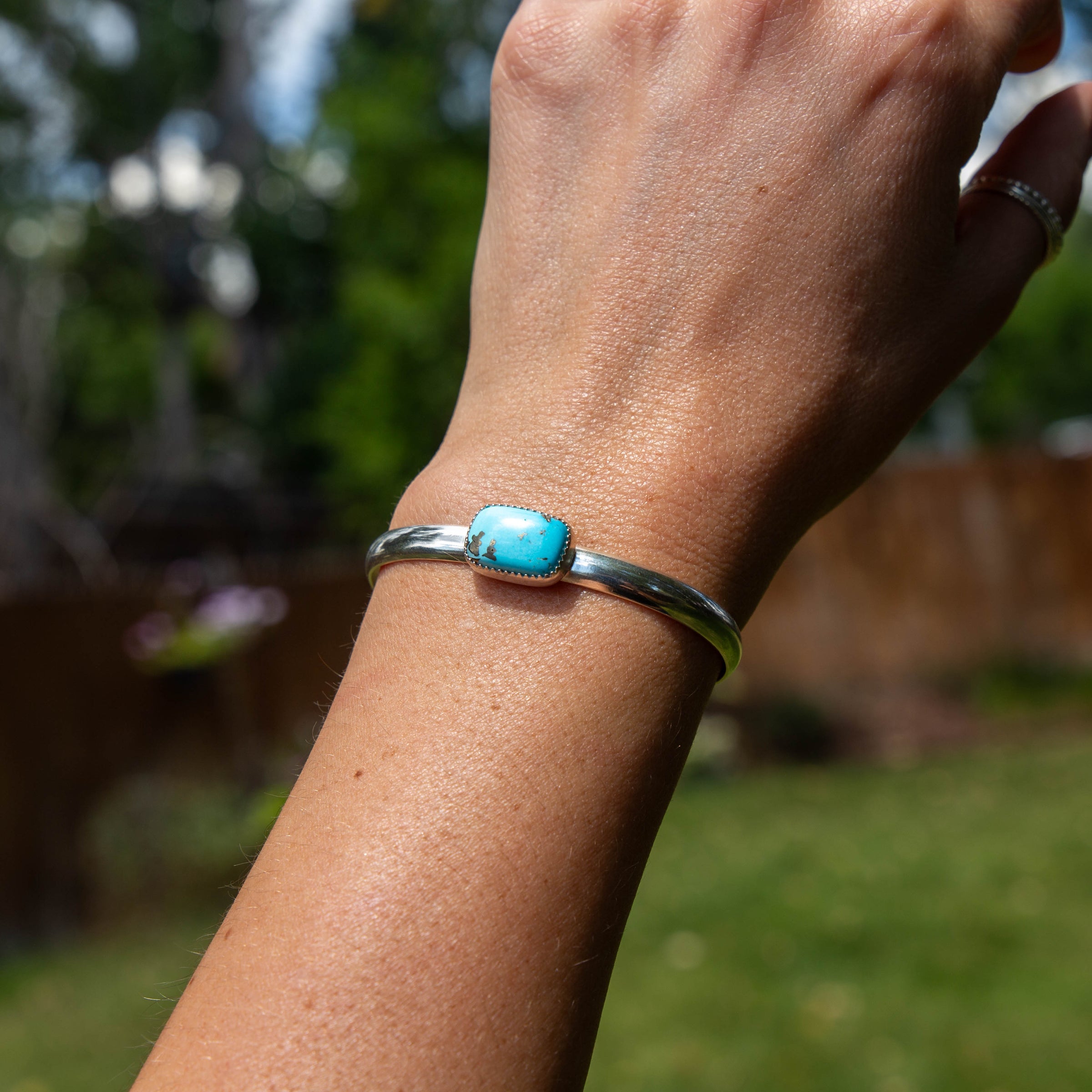 Persian Turquoise Sterling Silver Stacking Cuff