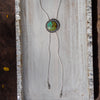 36" Hubei Circle Turquoise Sterling Silver Chain Bolo La Femme
