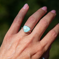 7.25 Golden Hills Turquoise Sterling Silver Stacker Ring (Size 7.25)