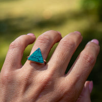 6 Hubei Turquoise Sterling Silver Stacker Ring (Size 6)