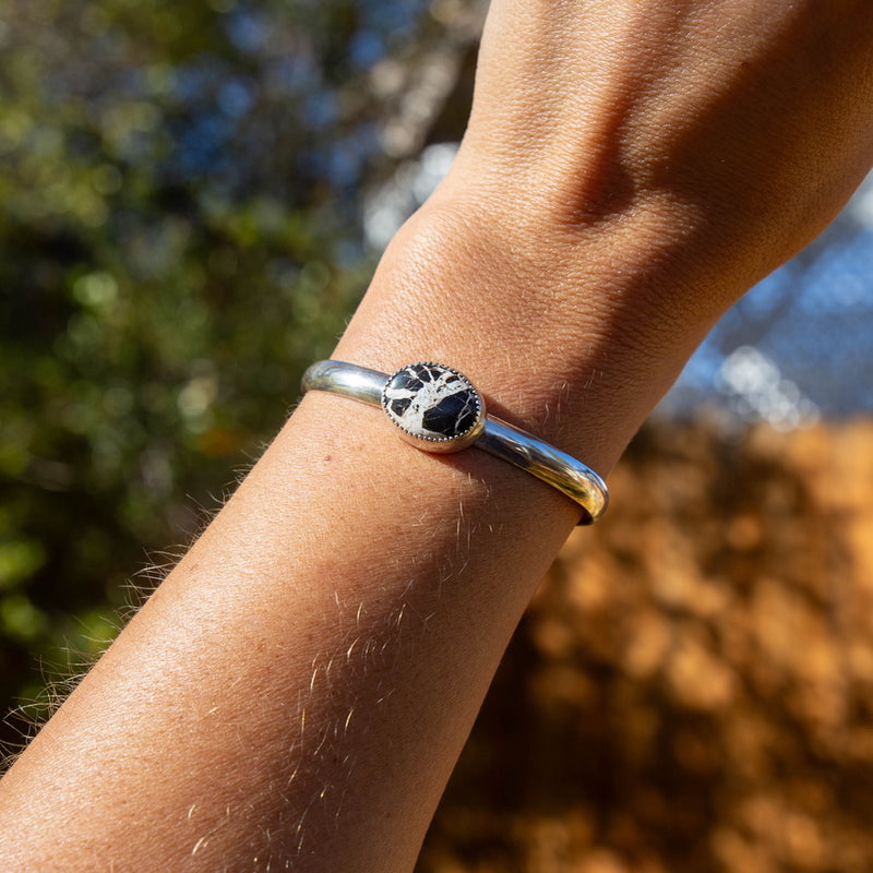 White Buffalo Turquoise Sterling Silver Cuff