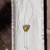 40" Yellow Druzy Agate Sterling Silver Chain Bolo La Femme