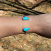 Kingman Turquoise Double Stone Sterling Silver Open Cuff