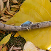 7.75 Labradorite Coffin Shaped Sterling Silver Statement Ring (Size 7.75)