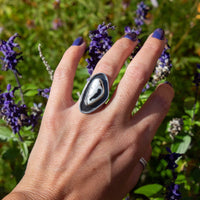 6 White Buffalo Turquoise Sterling Silver Statement Ring (Size 6)