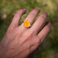 8 Carnelian Sterling Silver Stacker Ring (Size 8)