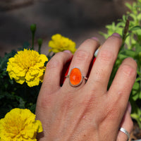 7 Carnelian Sterling Silver Stacker Ring (Size 7)