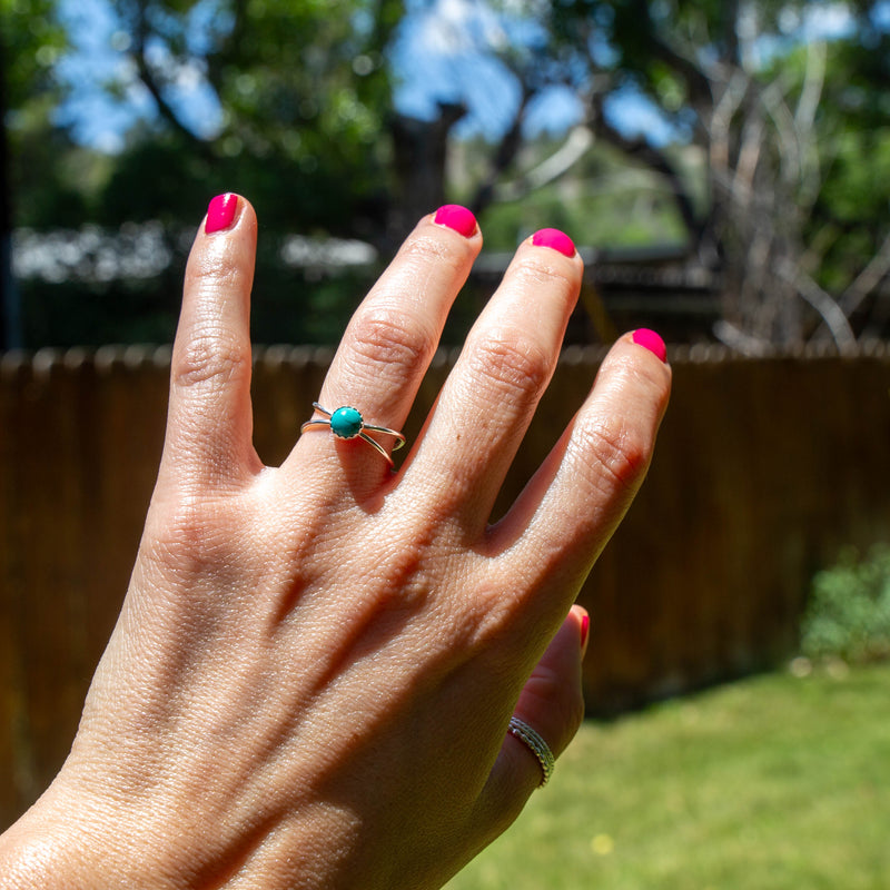 6.5 Chinese Turquoise Sterling Silver Ring (Size 6.5)