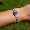 Southwest Mob Wife Chunky Mini Sterling Silver Bracelet with Labradorite