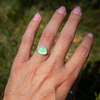 6 Chrysoprase Sterling Silver Stacker Ring (Size 6)