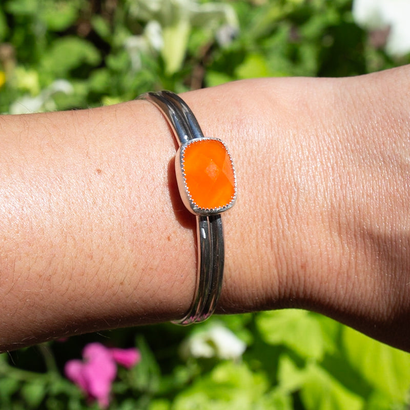 Carnelian Sterling Silver Cuff