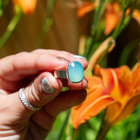 7.5 Chalcedony Sterling Silver Ring (Size 7.5)