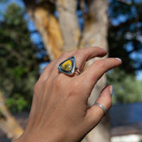 8.5 Bumblebee Jasper Sterling Silver Statement Ring (Size 8.5)