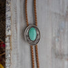 42" Carico Lake Turquoise Cactus Shadowbox Sterling Silver Bolo