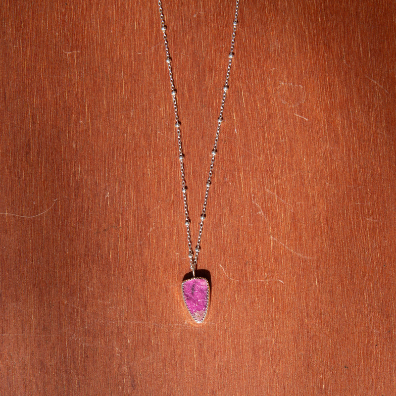 16" Cobalto Calcite Sterling Silver Layering Necklace