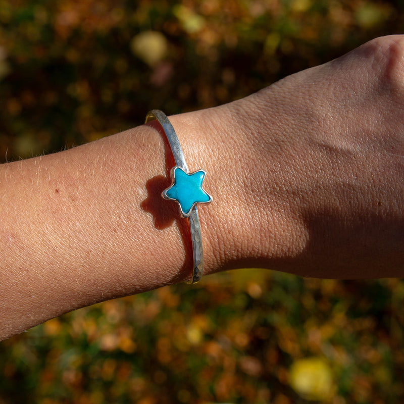 Campitos Turquoise Star Sterling Silver Cuff