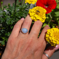 8 Chalcedony Sterling Silver Stacker Ring (Size 8)