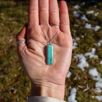 24" Hubei Turquoise Sterling Silver Layering Necklace #2