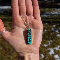 24" Hubei Turquoise Sterling Silver Layering Necklace #3