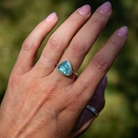 9 Kyanite Sterling Silver Stacker Ring (Size 9)