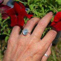 6 Moonstone Sterling Silver Stacker Ring (Size 6)