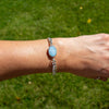 Southwest Mob Wife Chunky Mini Sterling Silver Bracelet with Opal Doublet